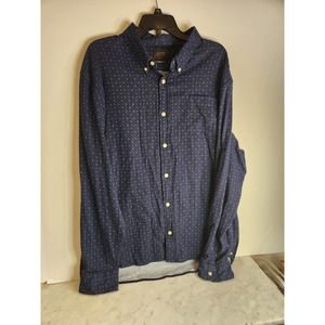 Jachs New York Classic Long sleeve Button Down Shirt Blue Polka Dot Adult 2XL